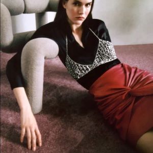 Zara Red Faux Leather Mini Skirt never worn